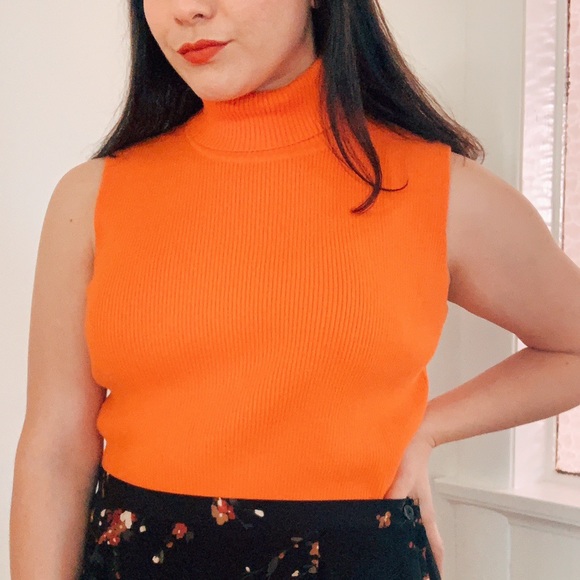 Orange Sleeveless Turtleneck 🔥 - Picture 3 of 7